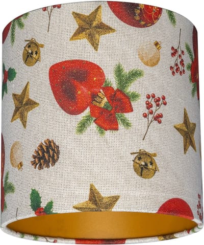 Uniqq Lampenkap met kerst print 20 cm rond – 20 cm hoog