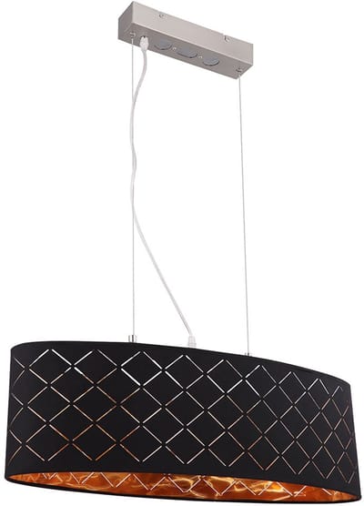 Globo - hanglamp - Gunther - zwart - metaal - grote eettafellamp - LED_E27 - 15229H2LMDS