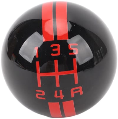 Dailygoody - Versnellingspook - 5 Versnellingen Handgeschakeld - Geschikt voor Mustang 1967-2018 - Kleur: Zwart & Rood - Auto accessoires - Voor sport...