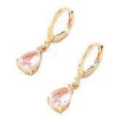 oorbellen vintage roze - earrings teardrops roze - peervormig kleur goud - waterproof - cadeau moeder dochter