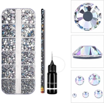 Goodbitz® - Rhinestones - 3-delig - Rhinestones steentjes - Strasssteentjes - Steentjes decoratief - Steentjes nagels - Plak diamantjes - Plaksteentjes