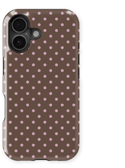 Polka Dots Hoesje geschikt voor iPhone 16 | Geschikt Voor Mag | Stippen Design Backcover geschikt voor iPhone 16 Choco Blush