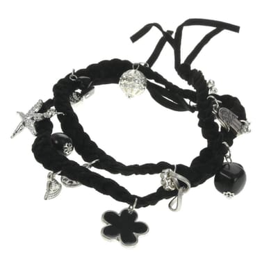 Behave - Wikkelarmband met zilverkleurige hangers - Boho stijl