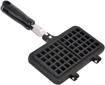 Wafelijzer Pan - Bakplaat Wafels - Thuis Bakken - Antiaanbaklaag - Voor Fornuis - Zwart
