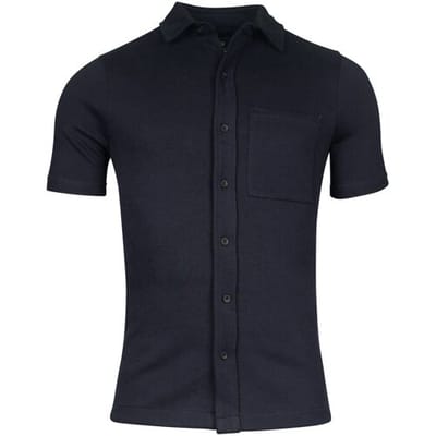 Giordano Overhemd Uni Color Puglia Doubleface Knit Short Sleeve Navy / male