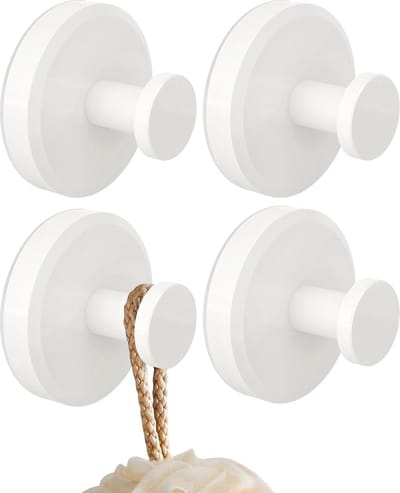Haken Met VacuüM Zuignap - Krachtige VacuüM Haken - Handdoekhanger - Herbruikbaar - Zuignap Ophanghaak - VacuüM Wandhaak - Voor Ramen-Glas-Badkamer-Keuken-Wit - 4 Stuk