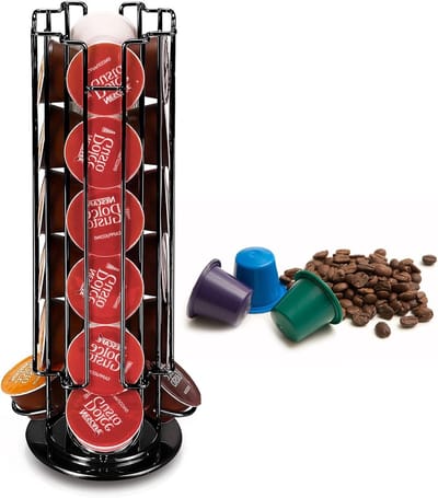 Koffiecapsulehouder - Capsulehouder - Koffie organiseren - 360 graden draaibaar - 24 capsules - Zwart