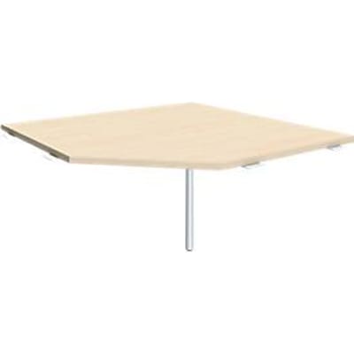 Pc-werkblad ALICANTE, B 1225 x D 1225 mm, met steunvoet, in hoogte verstelbaar, esdoornpatroon