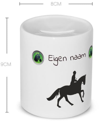 Akyol - paardrijden met naam Spaarpot - Paardrijden - paardrijden liefhebber - cadeau - verjaardag - geschenk - gepersonaliseerd - 350 ML inhoud