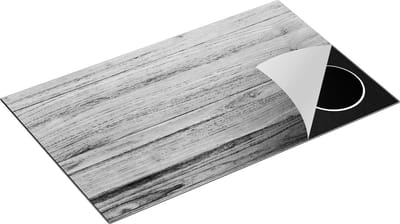 Chefcare Inductie Beschermer Bruine Houten Achtergrond - Hout - Zwart Wit - 85x52 cm - Afdekplaat Inductie - Kookplaat Beschermer - Inductie Mat