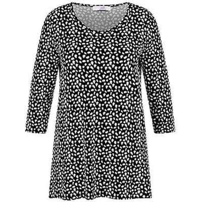 Shirt ronde hals en 3/4-mouwen Van Emilia Lay zwart