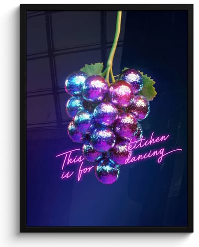 Fotolijst inclusief poster - Posterlijst 50x70 cm - Posters - Quote - Neon - Disco - Druiven - Foto in lijst - Keuken decoratie muur - Wanddecoratie accessoires - Muurdecoratie - Schilderijen