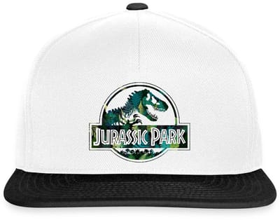Jurassic Park Logo Met T-Rex Bladeren Ontwerp Snapback cap