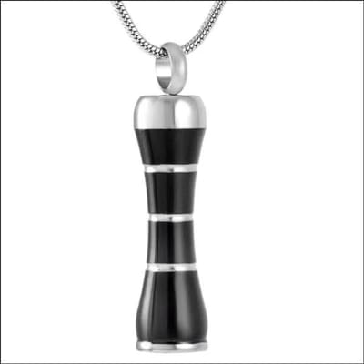Aramat Jewels | Gedenkhangers | Stalen Buis Ashanger Zwart & Zilverkleurig – 316L Edelstaal Gedenksieraad | | | |10mm | Staal | Volwassenen | Verkleurd niet