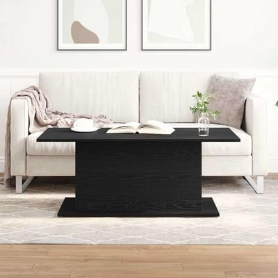 vidaXL - Salontafel - Zwart - Eiken - 102 - x - 55,5 - x - 40 - cm - Bewerkt - hout