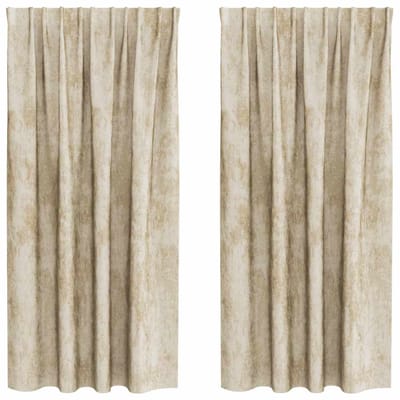 vidaXL Velvet Gordijnen 2 st Crème 175 x 140 cm Fluweel
