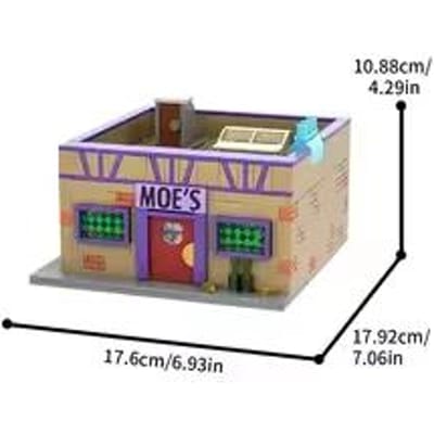 Gobricks MOC Simpsoned Modulaire Moe's Tavern Bouwstenen Springfield's Locatie Bar Stenen Cadeau black