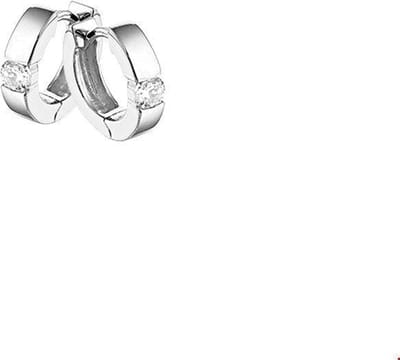 The Jewelry Collection klap-oorringen Zirkonia - Zilver Gerhodineerd