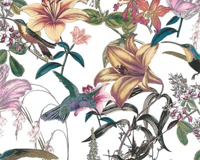 VOGELS EN BLOEMEN BEHANG | Botanisch & Dieren - meerkleurig bont - "Architects Paper" A.S. Création Jungle Chic