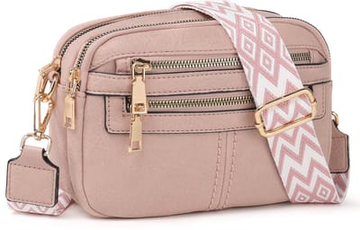 TAN.TOMI Dames Schoudertassen, Crossbody Tas, Crossbodytassen voor Dames met Verstelbare - Afneembare Brede Band - Roze