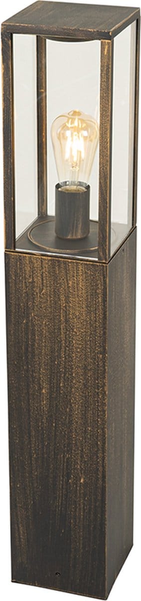 QAZQA charlois - Industriele Staande Buitenlamp | Staande Lamp voor buiten - 1 lichts - H 80 cm - Goud/messing - Industrieel - Buitenverlichting