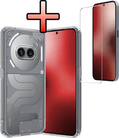Hoesje - Met Screenprotector - Geschikt voor Nothing Phone (2a) - Sterk & Shockproof - Back Cover - Siliconen Case - Telefoon Hoes - Transparant