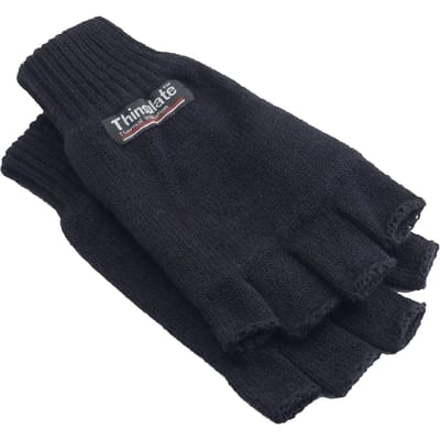 Yoko Unisex 3M Thinsulate Thermische Halve Vinger Winter/Ski Handschoenen (Zwart)