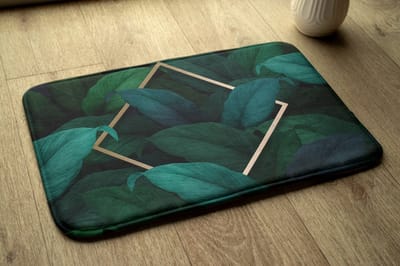 Coloray Badmat - Donkergroen Badkamer Mat - Tropische bladeren Douchemat - Antislip - Toiletmat - Badkamer Kleed - Polyester - 75x45 cm