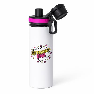 Hacebo® - Beterschap oma waterfles met draaidop roze - een oma die ziek is of iets gebroken heeft - cadeau voor zieke oma - ziek - koorts - snel beter worden - cadeau - beterschap cadeau - kado - gift - geschenk - water fles - 850ML