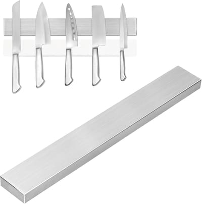 Magneetlijst, van roestvrij staal, zelfklevend, 30 cm, magnetische messenhouder, magnetische messenblok, supersterke magneet, geschikt voor alle soorten messen
