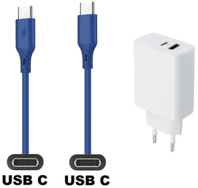 20W snellader met 2 poorten + 1,0m USB C naar C kabel. Universele PD lader. Oplader oplader past op Google Pixel 7, 7 Pro, 8, 8a, 8 Pro, 9, 9 Pro, 9 Pro XL, 9 Fold, 10, 10a, 10 Pro, 10 Pro Fold, 10 Pro XL, 10 Fold, C, XL