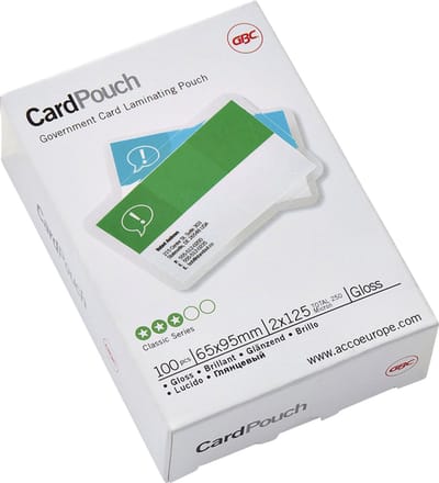 LAMINEERHOES GBC GOVERNM CARD 65X95MM 2X125MIC