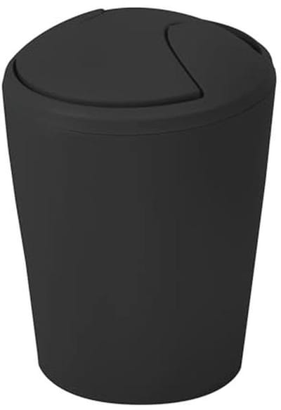 Cosmetica-emmer Move met kanteldeksel - Afvalemmer 2 liter zwart voor badkamer