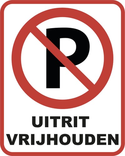 Uitrit Vrijhouden Bord | 20x25cm & 3 mm dik | Forex