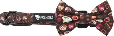 Frenkiez Halsband met Strik Coffee Sprinkles Medium