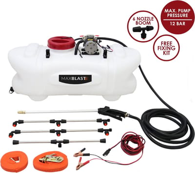 Maxblast atv sproeier - zwart - 100l - 6 sproeikoppen