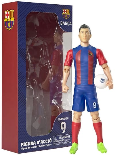 van der Meulen FC Barcelona Lewandowski voetbalfiguur 20cm speelgoed.