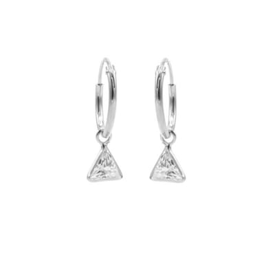 Karma symbols oorbel zirconia triangle Zilver M2201