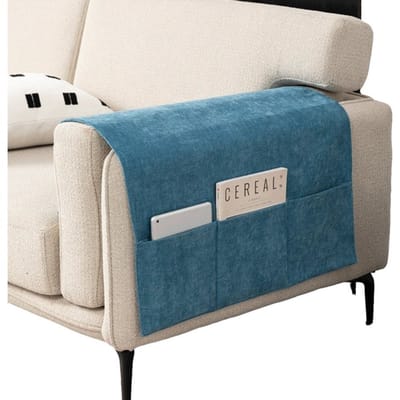 Sofa Arm Cover - Dikke Chenille Arm Cover - 1 Stuk - Geschikt voor Stoelen en Banken - Fauteuilhoes - Sofa Arm Cover - Antislip - 3 Zakken - blauw
