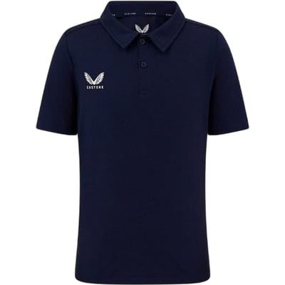 Castore Poloshirt met korte mouwen en logo op de borst voor kinderen (Peacoat)