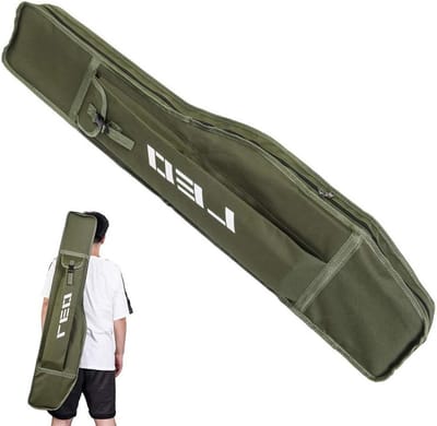 Draagbare tas voor vissers met ruimte voor hengels, gereedschap en accessoires - Army Green