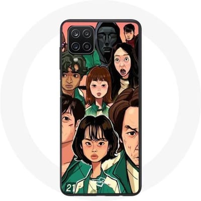 Coque Samsung Galaxy A12 Squid Game Affiche personnages Fanart