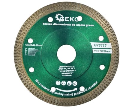 GEKO Diamantschijf - Tegels - Gesloten segment - 125 mm - Droog zagen