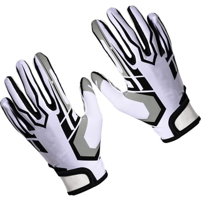 Witte Voetbalhandschoenen Anti-Slip Siliconen Grip Sport Ontvangerhandschoen Ademend Verstelbare Pols