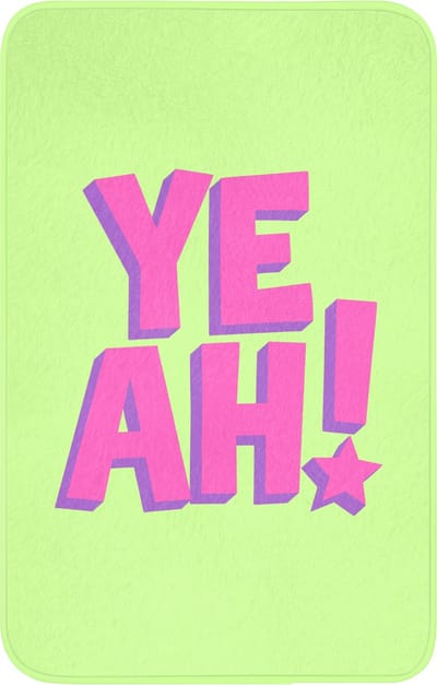 WC mat 50x80 cm - Antislip - Groen - Neon - Quote - Toiletmat - Vloermat - Douchemat - Toilet tapijt - Toiletmatten