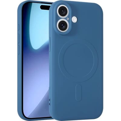 ShieldCase siliconen Magneet back cover geschikt voor iPhone 17 (donkerblauw) – zacht hoesje met premium bescherming, perfecte pasvorm en stijlvol design