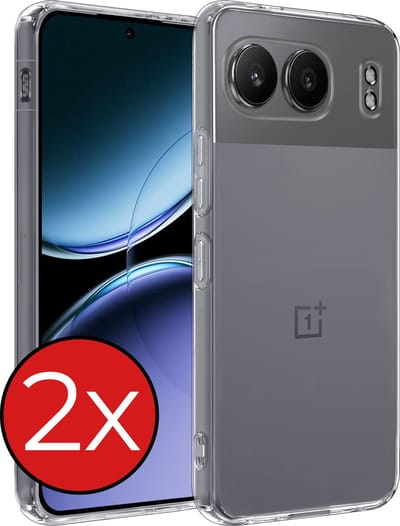 Hoesje - 2 Stuks - Geschikt voor OnePlus Nord 4 - Sterk & Shockproof - Telefoonhoes - Back Cover - Case Siliconen - Telefoon Hoes - Transparant