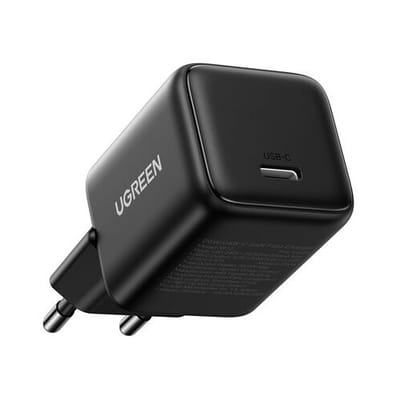 UGREEN X512 20 W GaN 1x USB-C wandlader - zwart compatibel met iPhone 17/16/15, iPad Pro, Pixel 9, Samsung Galaxy S24/S23, Tab A8/S8, enz.