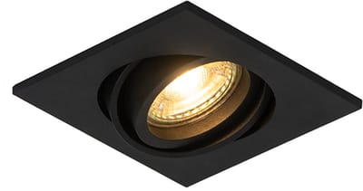 QAZQA club - Moderne Inbouwspot - 1 lichts - L 10 cm - Zwart - Woonkamer | Slaapkamer | Keuken