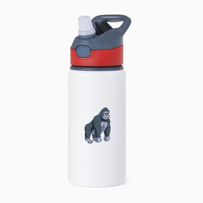 Hacebo® - Gorilla waterfles met rietje rood - Aap - Dieren liefhebbers - Dieren - dierendag - water fles - 650ML